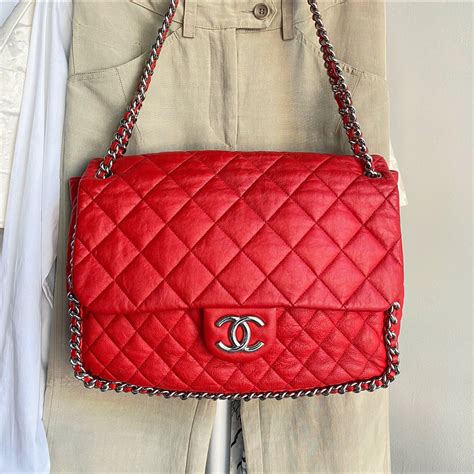 chanel red chain around maxi|chanel handbags.